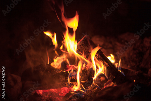 Bild auf Leinwand night fire closeup