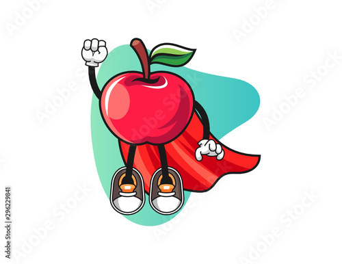 Apple super hero mascot design vector. Cartoon character illustration for business, t shirt, sticker.