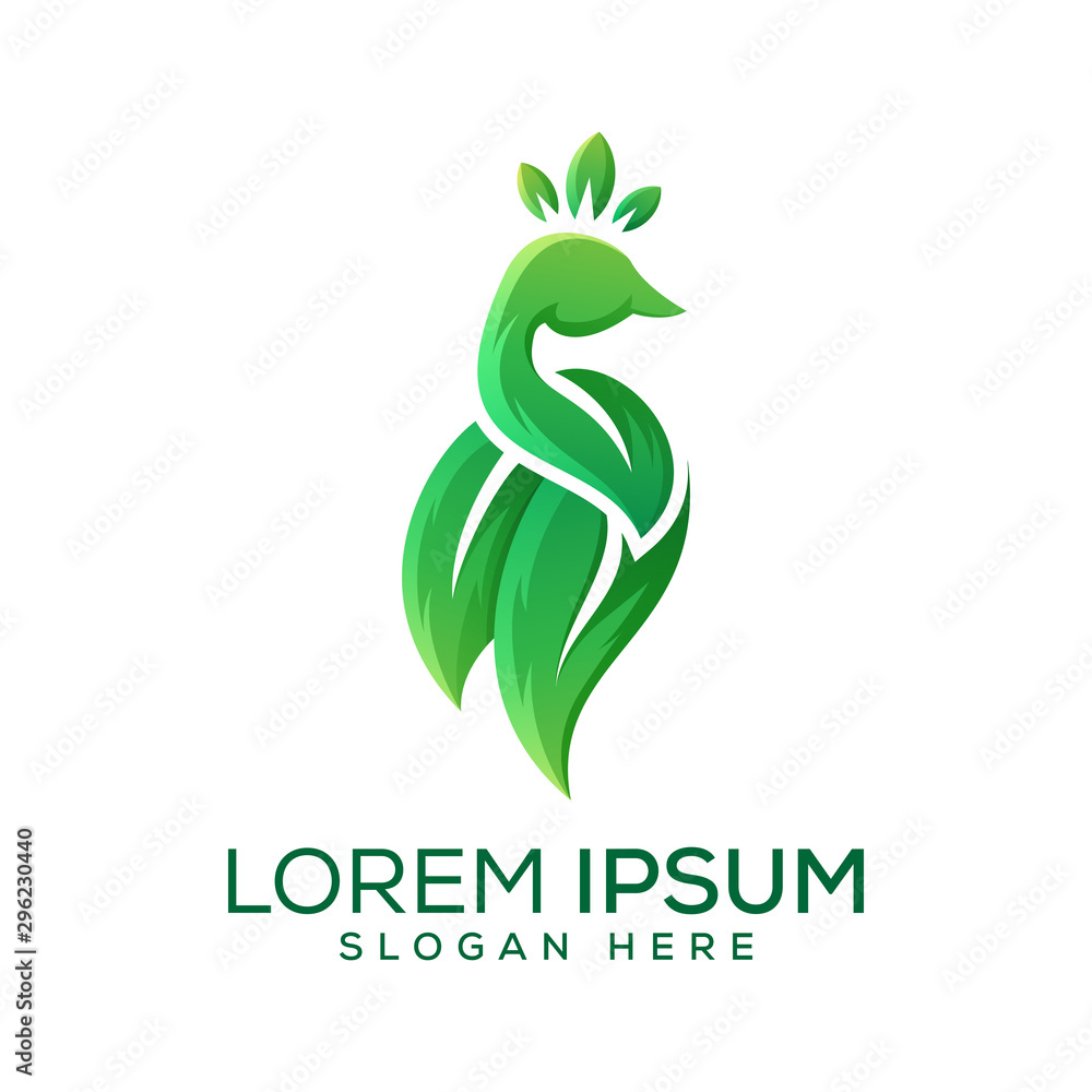 peacock leaf logo concept, illustration peacock logo, nature peacock logo peacock leaf logo concept, illustration peacock logo, nature peacock logo