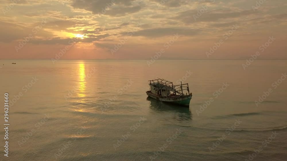 Stranded Fisher Boat - Nathon Harbour - Sunset - Koh Samui - Thailand Stranded Fisher Boat - Nathon Harbour - Sunset - Koh Samui - Thailand