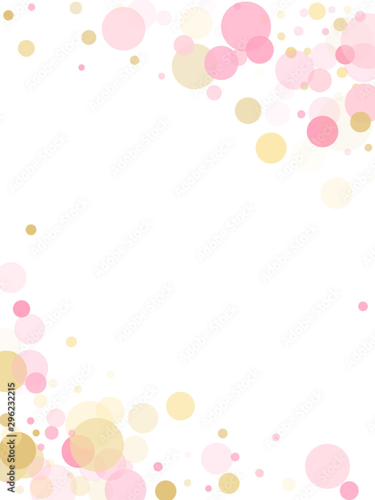 Rose gold confetti circle decoration for Valentine card background. Rose gold confetti circle decoration for Valentine card background.