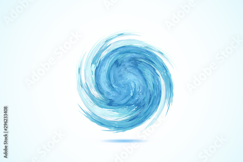 Logo blue spiral waves ocean beach swirl vector web image template