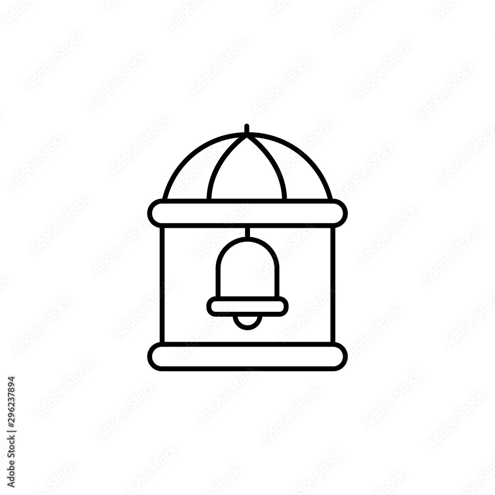 Fototapeta premium building, bell line icon on white background