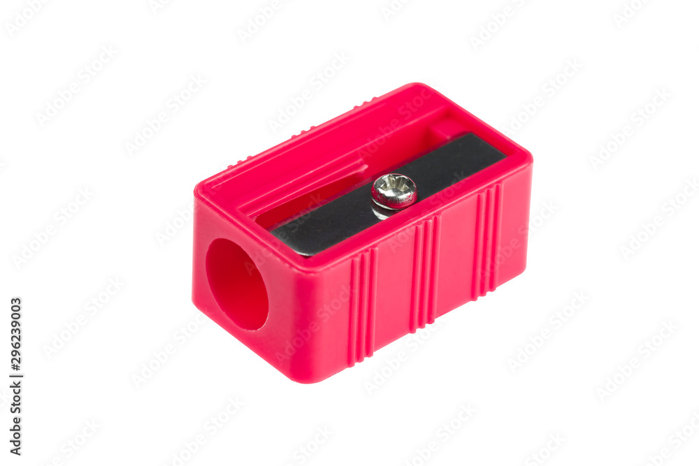 Red sharpener a pencil isolated on white background with clipping path. Red sharpener a pencil isolated on white background with clipping path.