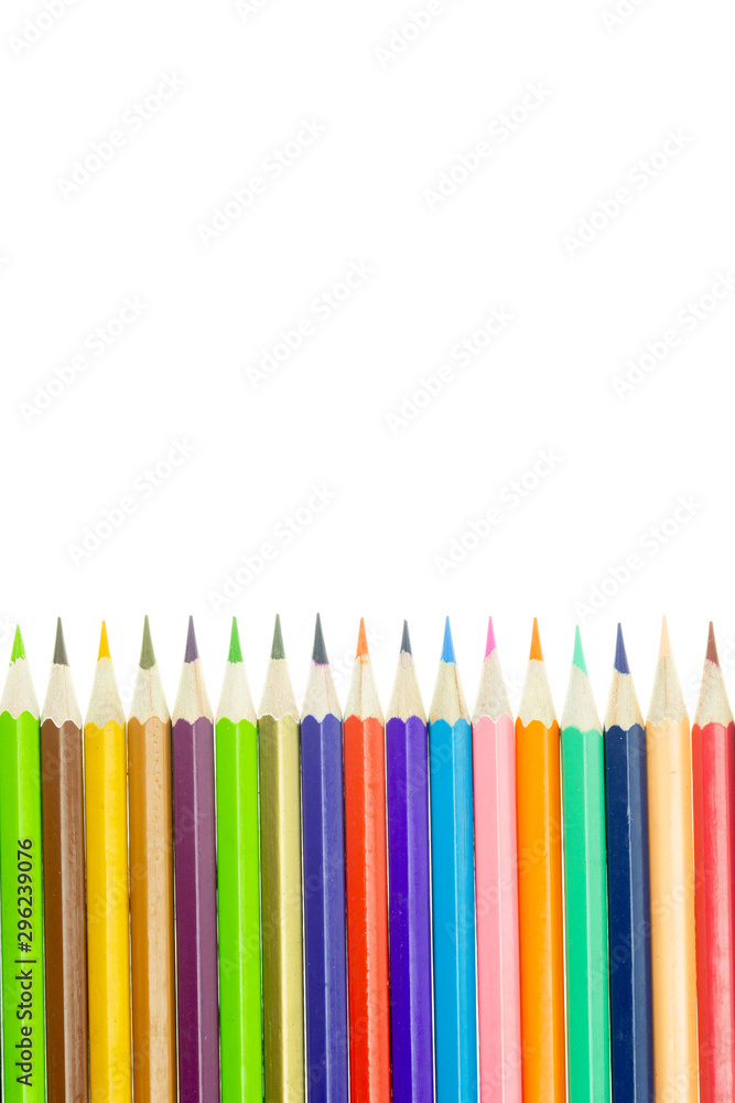 Color pencils stacking isolated on the white background. Color pencils stacking isolated on the white background.