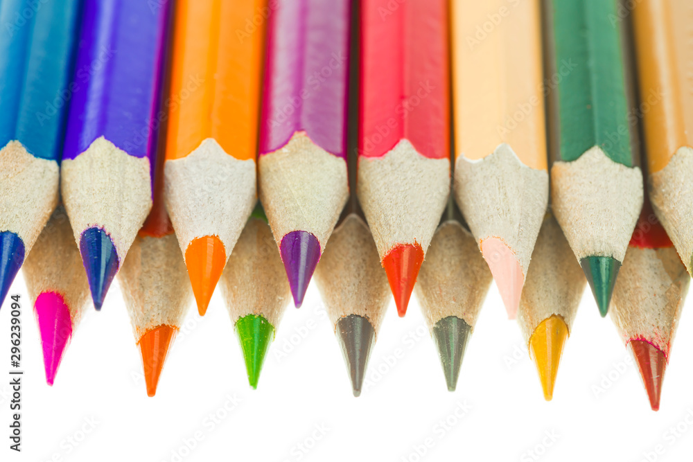 Color pencils stacking isolated on the white background. Color pencils stacking isolated on the white background.