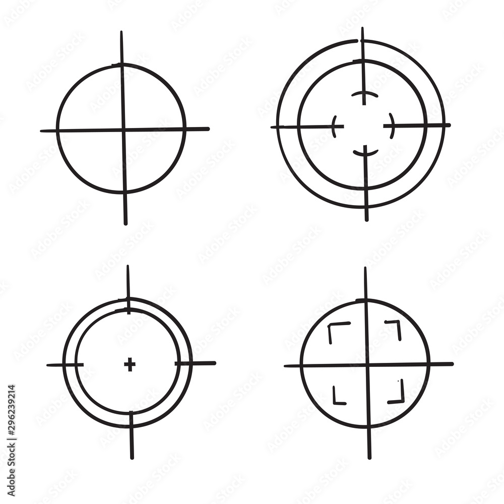 target icon illustration with handdrawn doodle style vector target icon illustration with handdrawn doodle style vector