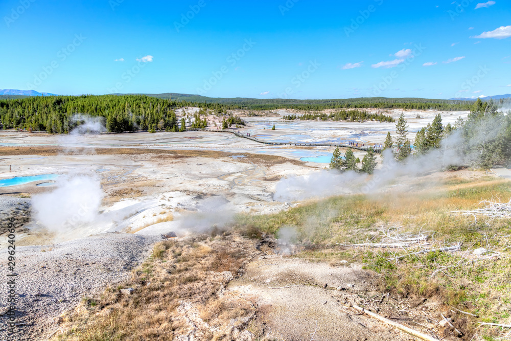 Porcelain Basin Trail at Norris Geyser Basin in Yellowstone National Park