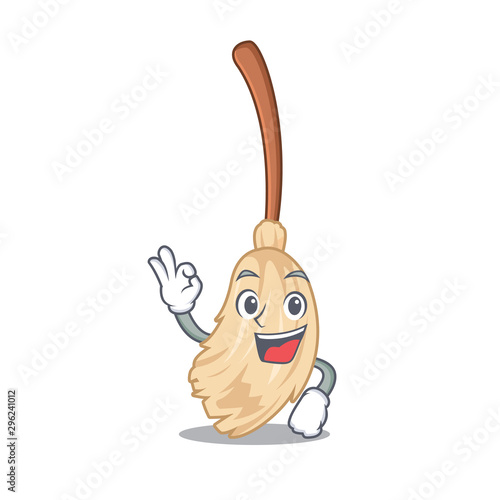 Okay broom with the in cartoon shape