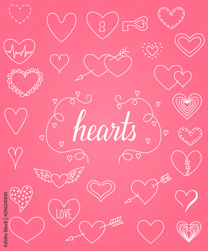 Collection of hearts shapes vector background. EPS10. Collection of hearts shapes vector background. EPS10.