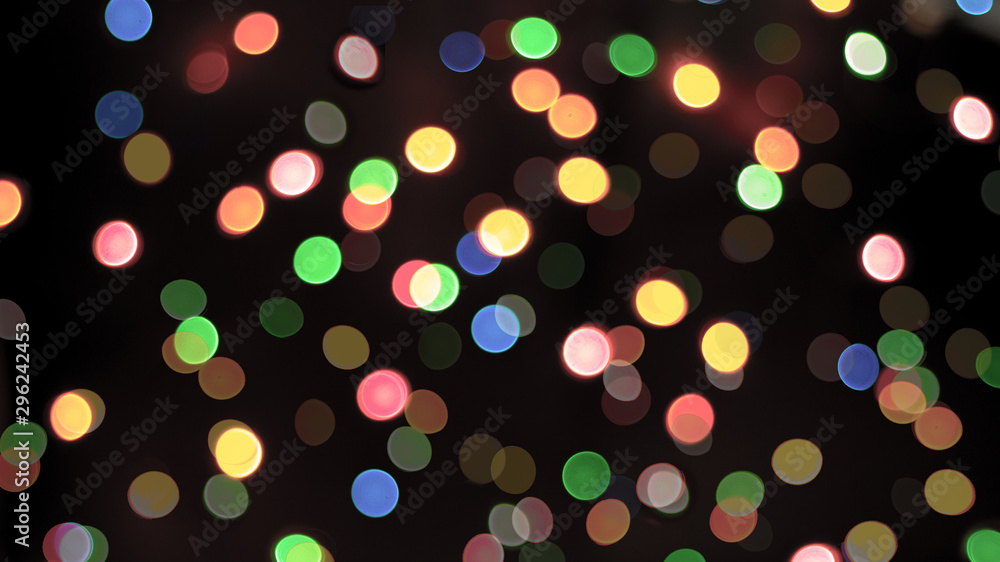christmas lights, multi colored bokeh lights on dark background christmas lights, multi colored bokeh lights on dark background