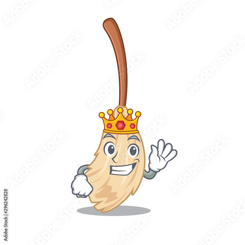 King broom behind in the character door