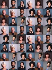 Group of 6 different people in front of a colored background