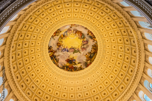Obraz na plátně US Capitol Dome Rotunda Apothesis Washington DC