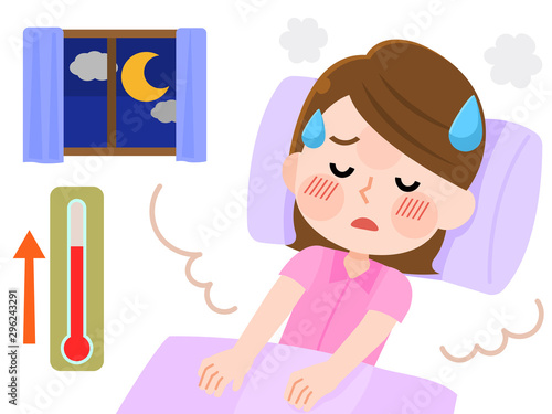 Vecteur Stock 不眠症 眠れなくて困る女性06 暑い イラスト Adobe Stock Vecteur Stock 不眠症 眠れなくて困る女性06 暑い イラスト Adobe Stock