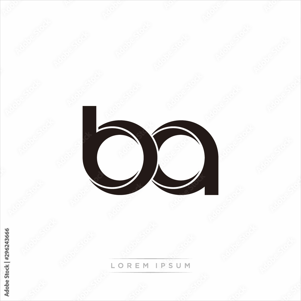 ba Initial Letter Split Lowercase Modern Monogram linked outline rounded logo ba Initial Letter Split Lowercase Modern Monogram linked outline rounded logo