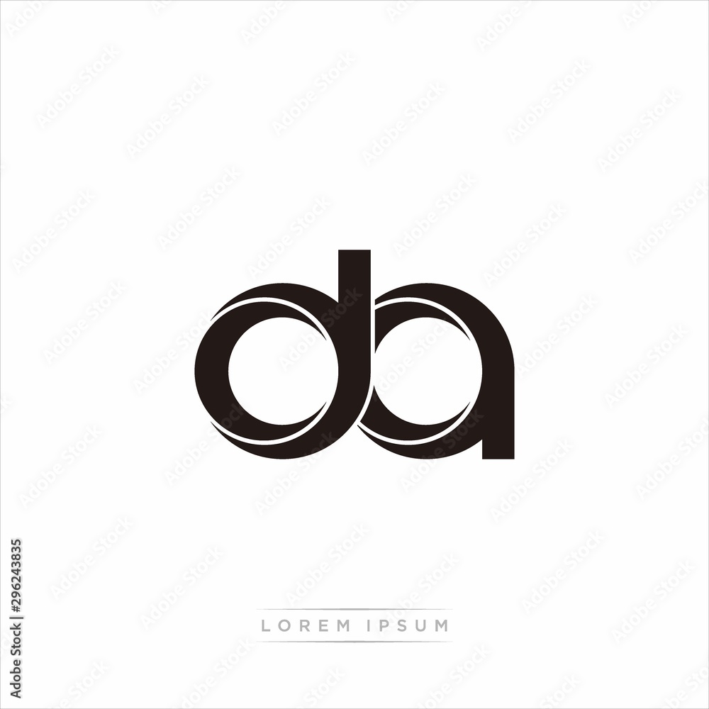 da Initial Letter Split Lowercase Modern Monogram linked outline rounded logo da Initial Letter Split Lowercase Modern Monogram linked outline rounded logo