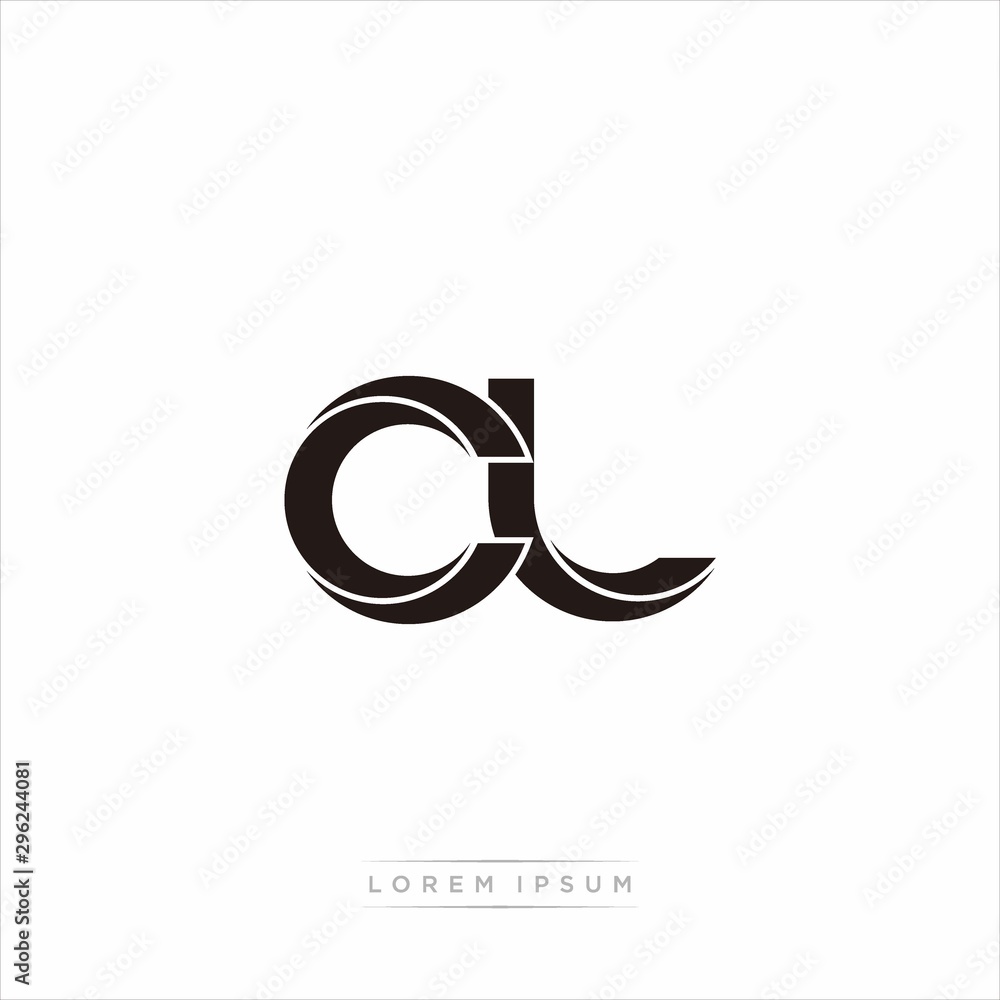 cl Initial Letter Split Lowercase Modern Monogram linked outline rounded logo cl Initial Letter Split Lowercase Modern Monogram linked outline rounded logo