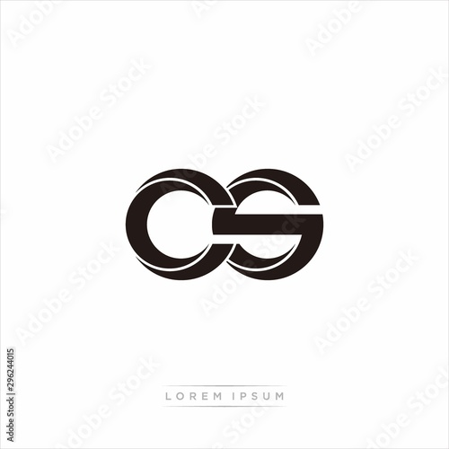 cs Initial Letter Split Lowercase Modern Monogram linked outline rounded logo