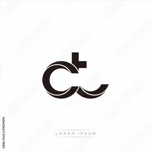 ct Initial Letter Split Lowercase Modern Monogram linked outline rounded logo