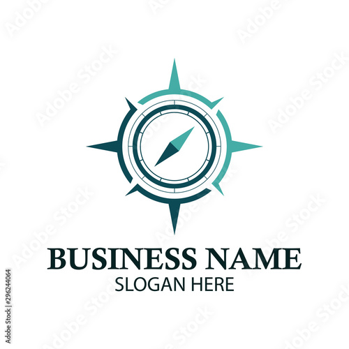 simple compass vector logo design illustration inspiration template