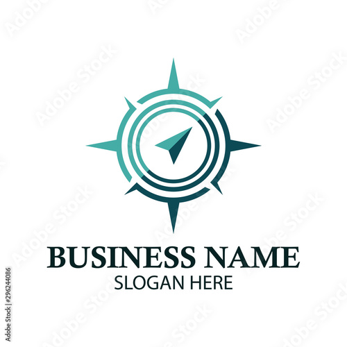simple compass vector logo design illustration inspiration template