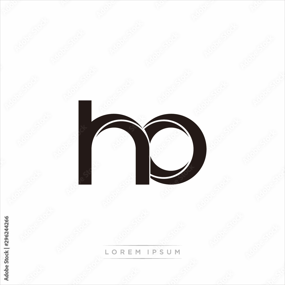 ho Initial Letter Split Lowercase Modern Monogram linked outline rounded logo ho Initial Letter Split Lowercase Modern Monogram linked outline rounded logo