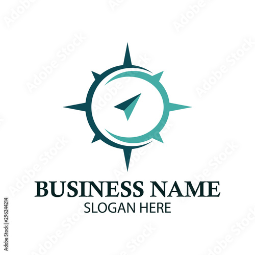 simple compass vector logo design illustration inspiration template