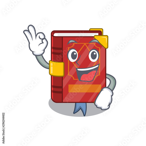 Okay magic spell book on cartoon rack
