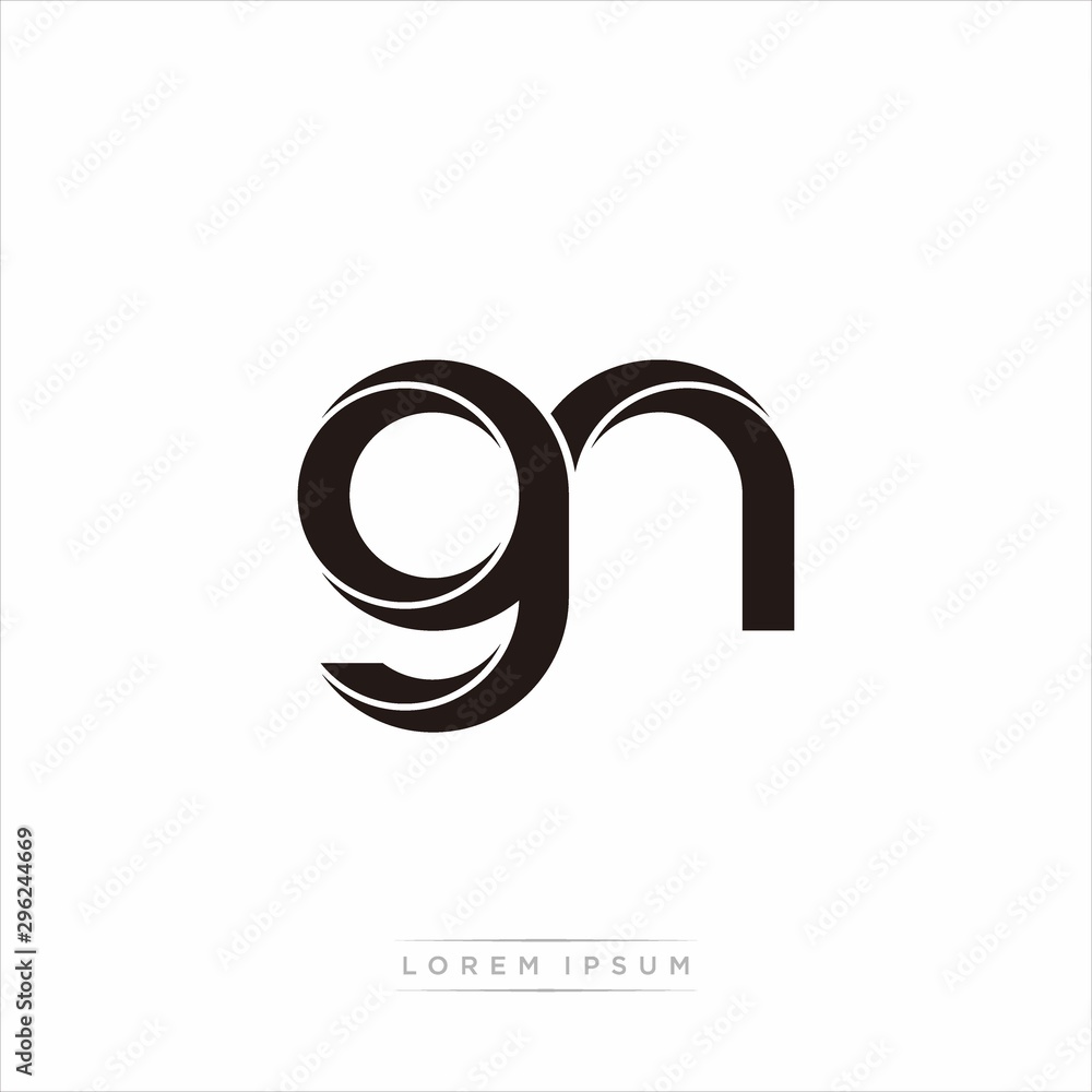 gn Initial Letter Split Lowercase Modern Monogram linked outline rounded logo gn Initial Letter Split Lowercase Modern Monogram linked outline rounded logo