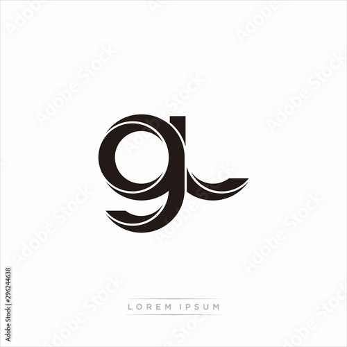 gl Initial Letter Split Lowercase Modern Monogram linked outline rounded logo