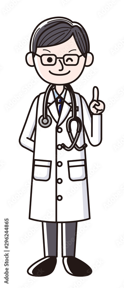 人差し指を立てる医者