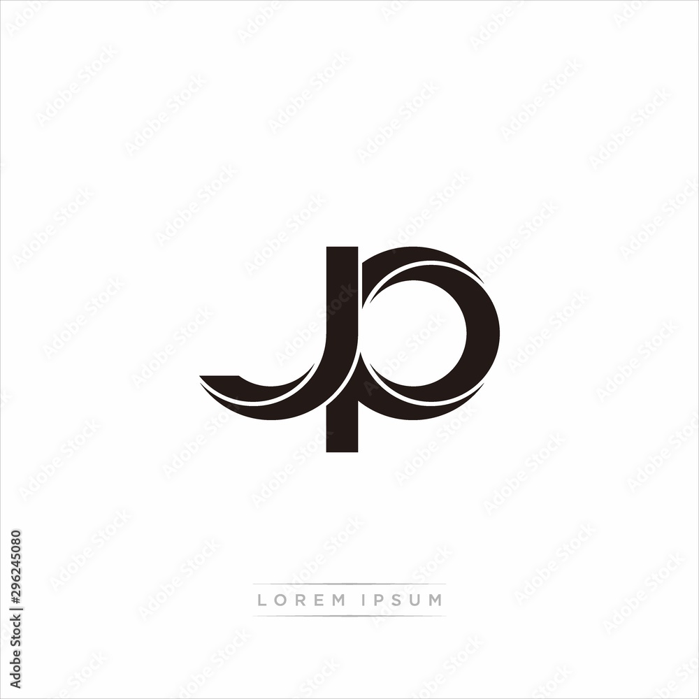 jp Initial Letter Split Lowercase Modern Monogram linked outline rounded logo jp Initial Letter Split Lowercase Modern Monogram linked outline rounded logo