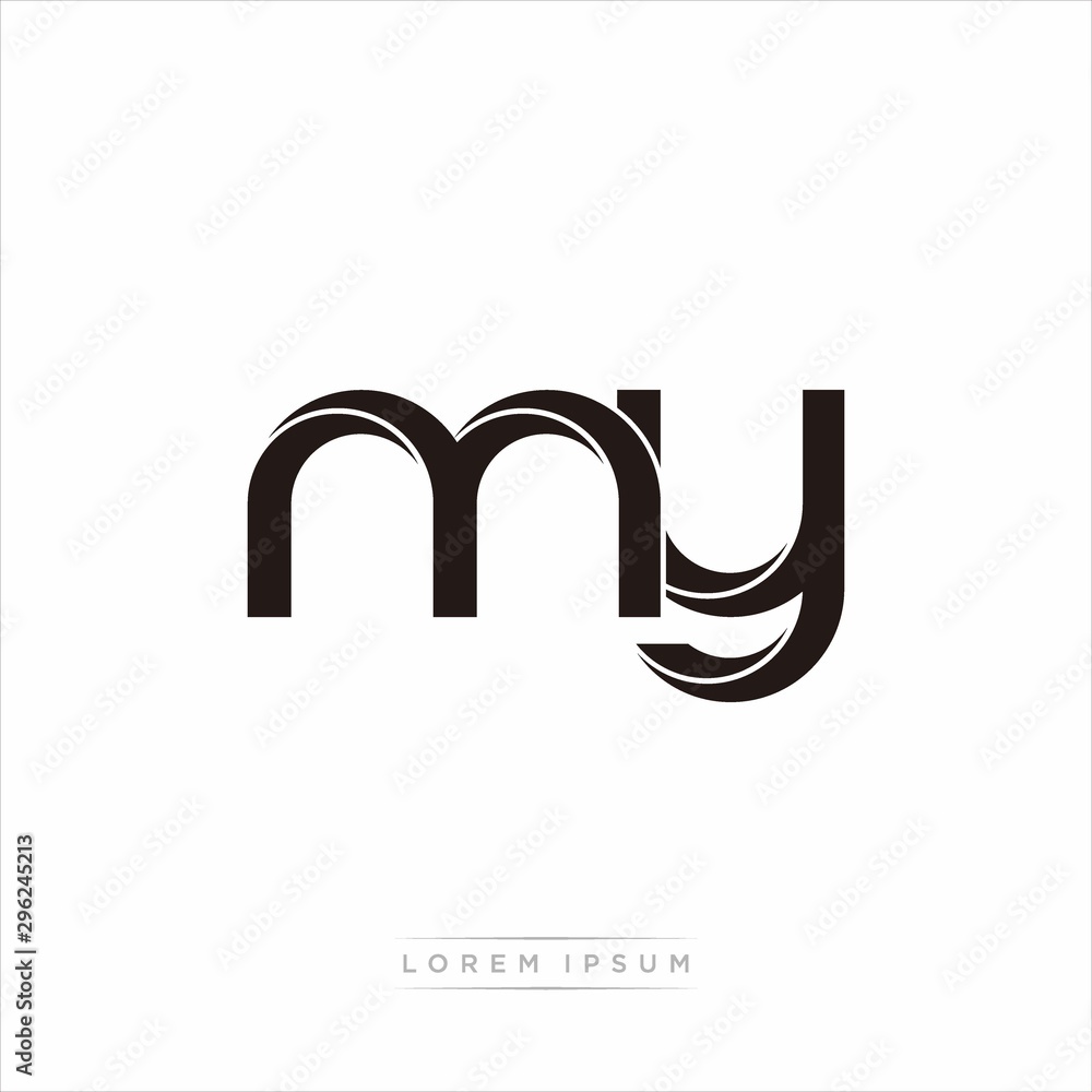 my Initial Letter Split Lowercase Modern Monogram linked outline rounded logo my Initial Letter Split Lowercase Modern Monogram linked outline rounded logo