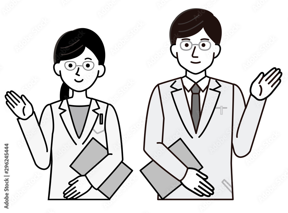 医者 男女 案内 イラスト 医者 男女 案内 イラスト