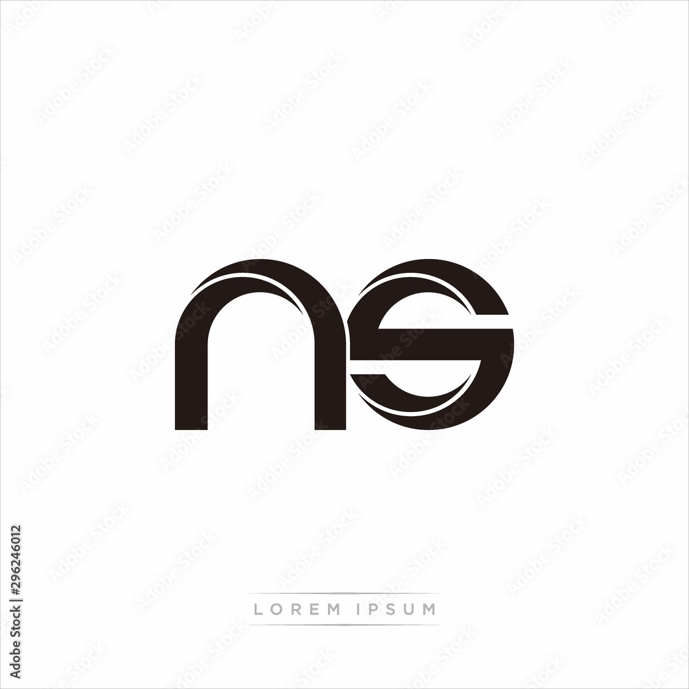 Obraz premium ns Initial Letter Split Lowercase Modern Monogram linked outline rounded logo