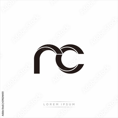 rc Initial Letter Split Lowercase Modern Monogram linked outline rounded logo