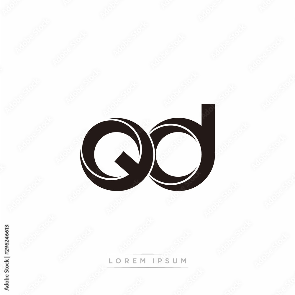 qd Initial Letter Split Lowercase Modern Monogram linked outline rounded logo qd Initial Letter Split Lowercase Modern Monogram linked outline rounded logo