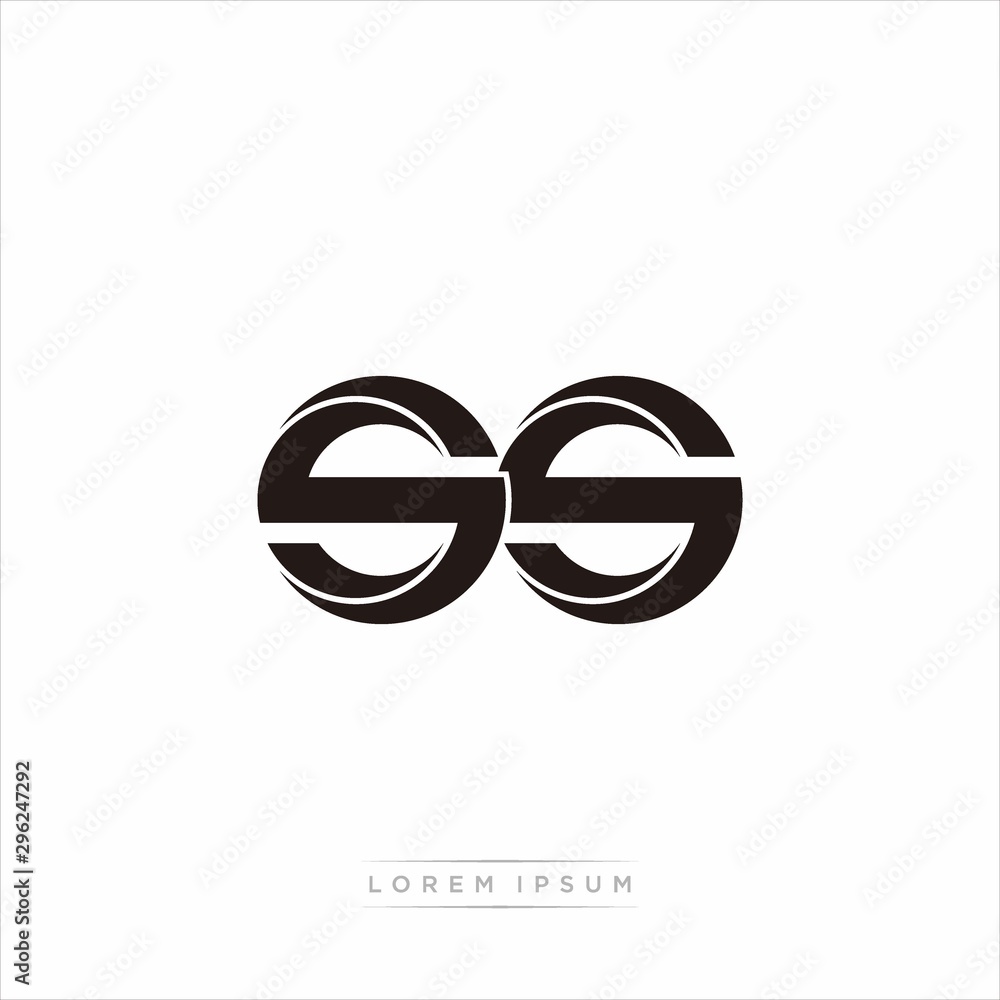 ss Initial Letter Split Lowercase Modern Monogram linked outline rounded logo ss Initial Letter Split Lowercase Modern Monogram linked outline rounded logo
