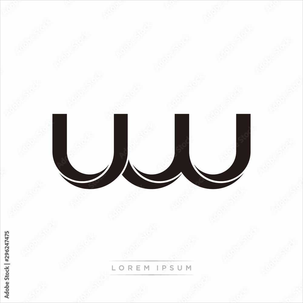 uw Initial Letter Split Lowercase Modern Monogram linked outline rounded logo uw Initial Letter Split Lowercase Modern Monogram linked outline rounded logo