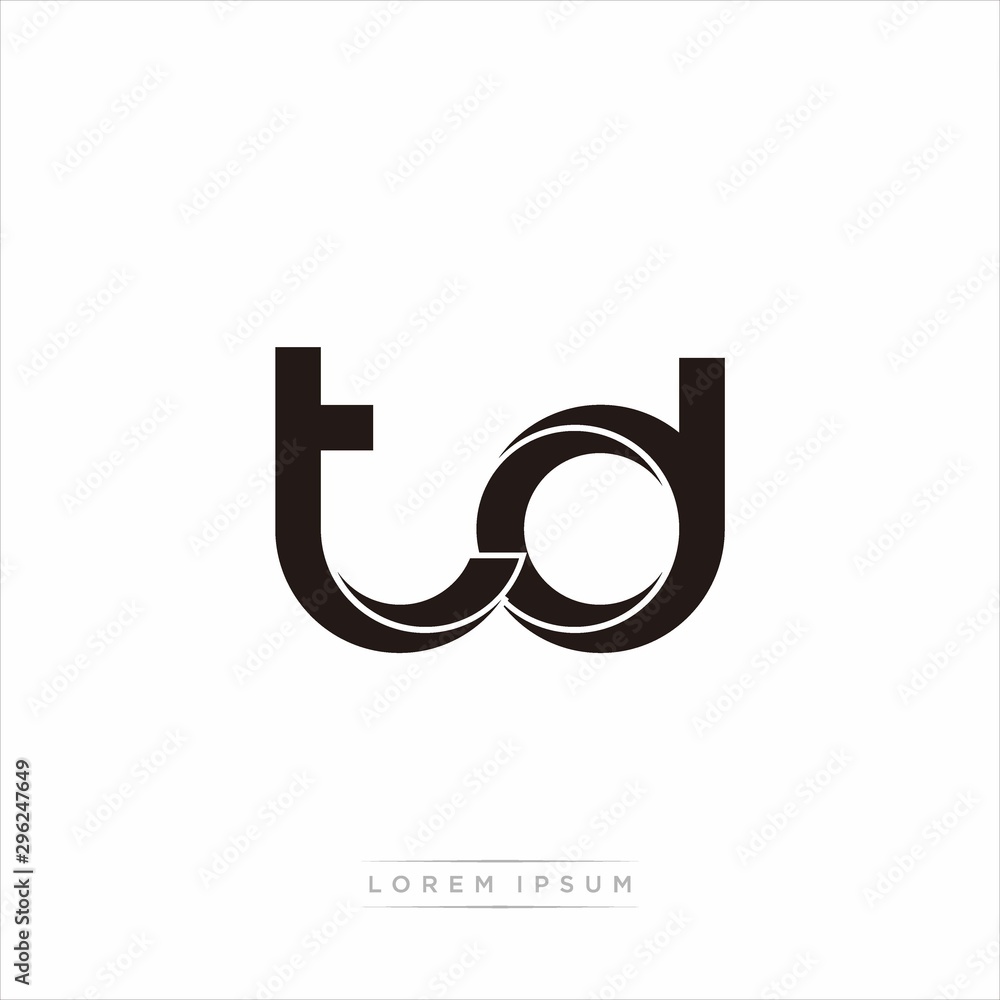 td Initial Letter Split Lowercase Modern Monogram linked outline rounded logo td Initial Letter Split Lowercase Modern Monogram linked outline rounded logo