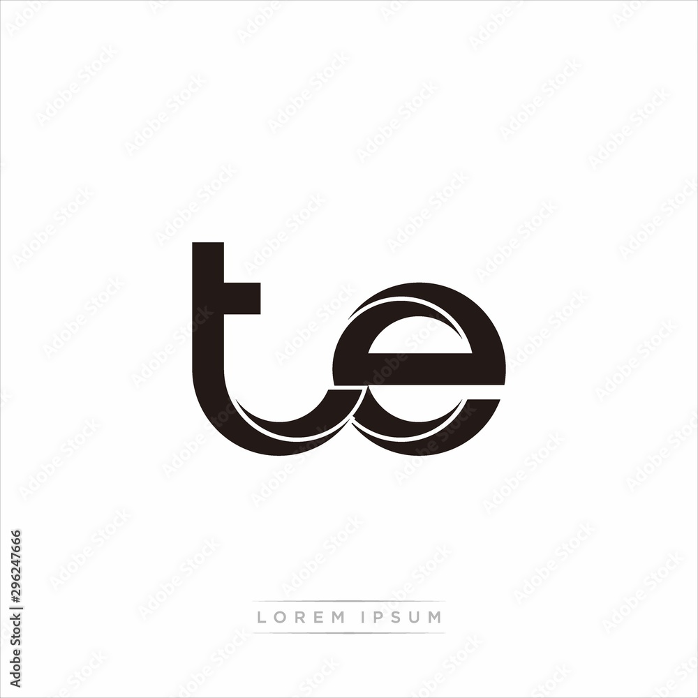 te Initial Letter Split Lowercase Modern Monogram linked outline rounded logo te Initial Letter Split Lowercase Modern Monogram linked outline rounded logo