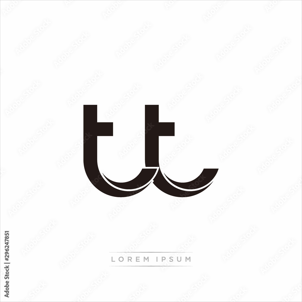 tt Initial Letter Split Lowercase Modern Monogram linked outline rounded logo tt Initial Letter Split Lowercase Modern Monogram linked outline rounded logo