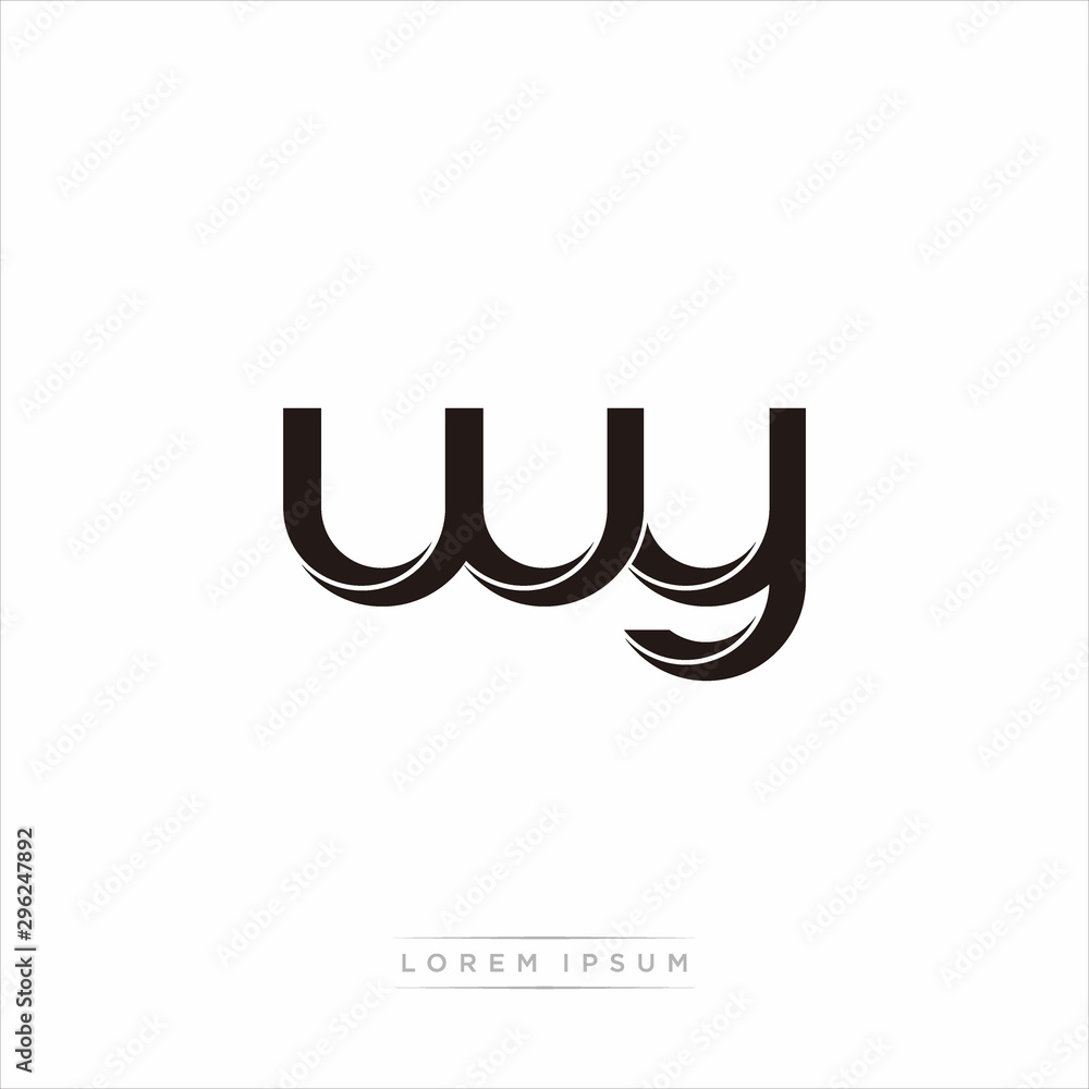 wy Initial Letter Split Lowercase Modern Monogram linked outline rounded logo wy Initial Letter Split Lowercase Modern Monogram linked outline rounded logo