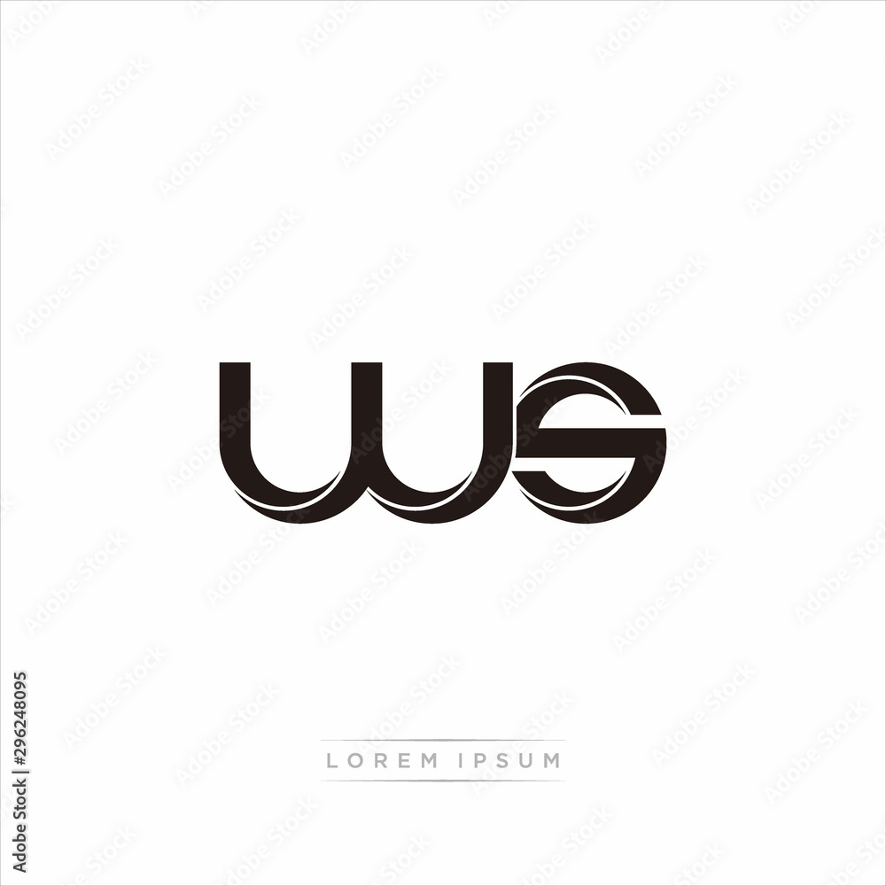 ws Initial Letter Split Lowercase Modern Monogram linked outline rounded logo ws Initial Letter Split Lowercase Modern Monogram linked outline rounded logo