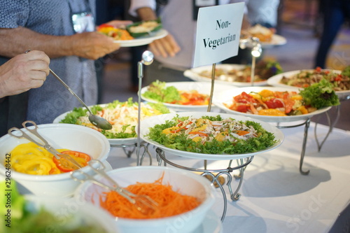 non vegetarian food For those who do not eat meat, Buffet In the creative party photo