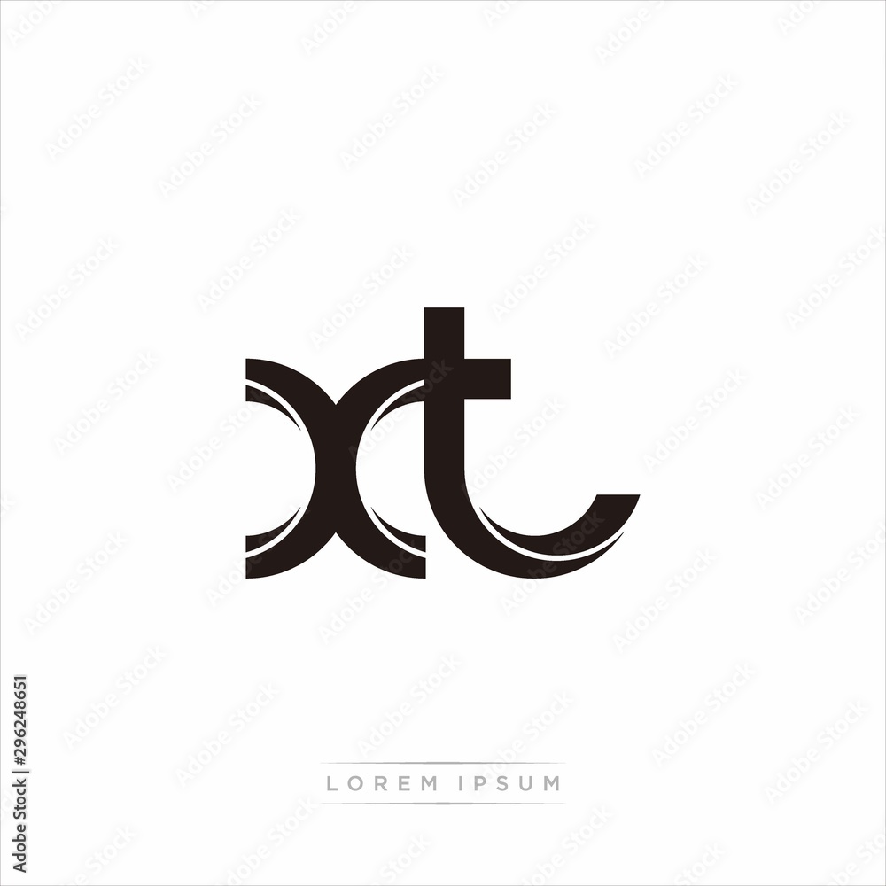 xt Initial Letter Split Lowercase Modern Monogram linked outline rounded logo xt Initial Letter Split Lowercase Modern Monogram linked outline rounded logo