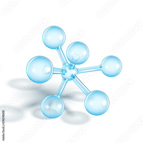 Glass Molecule Pharmaceutical Science Model Vector. Balls And Sticks Of Organic Molecule. Reflective And Refractive Molecular Compound. Atomic Combination Geometry Template Realistic 3d Illustration