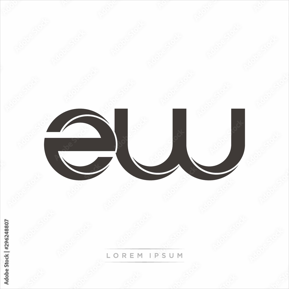 Obraz premium zw Initial Letter Split Lowercase Modern Monogram linked outline rounded logo