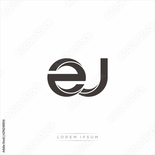 zj Initial Letter Split Lowercase Modern Monogram linked outline rounded logo